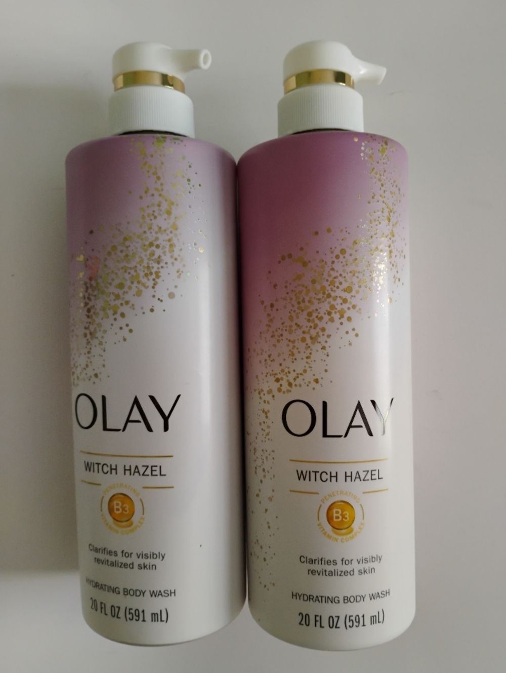 2 Olay Hydrating Body Wash Witch Hazel & Vitamin B3 20 fl oz Each